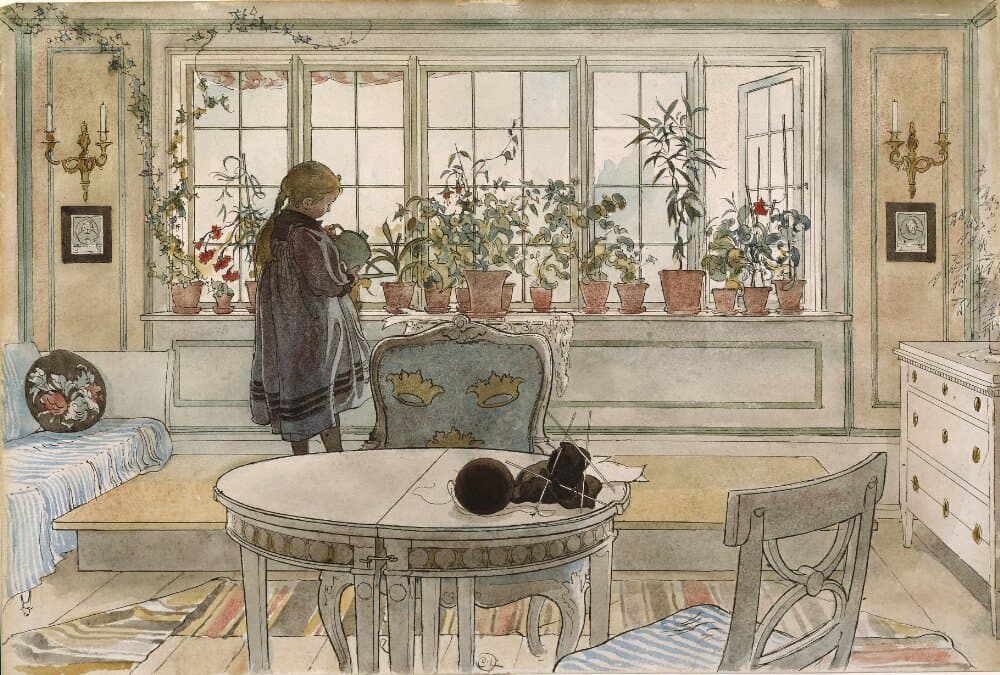 Flowers on the Windowsill. From A Home (26 watercolours)